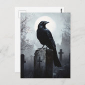Raven op de gotische begraafplaats briefkaart (Voorkant / Achterkant)