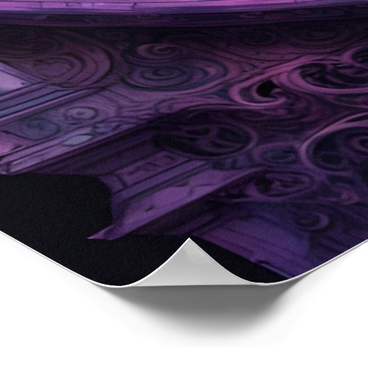 Raven op de klok Waterverf Poster (Hoek)