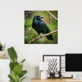 Raven op een boomtak poster (Thuiskantoor)