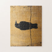 Raven op een Branch Gold achtergrond Legpuzzel (Verticaal)