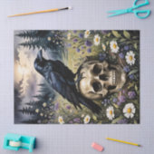 Raven op een schedel Decoupage Tissuepapier (Craft)