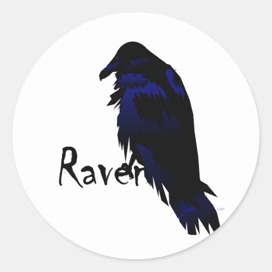 Raven op Raven Ronde Sticker (Voorkant)