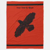 Raven op rood fleece deken (Voorkant)