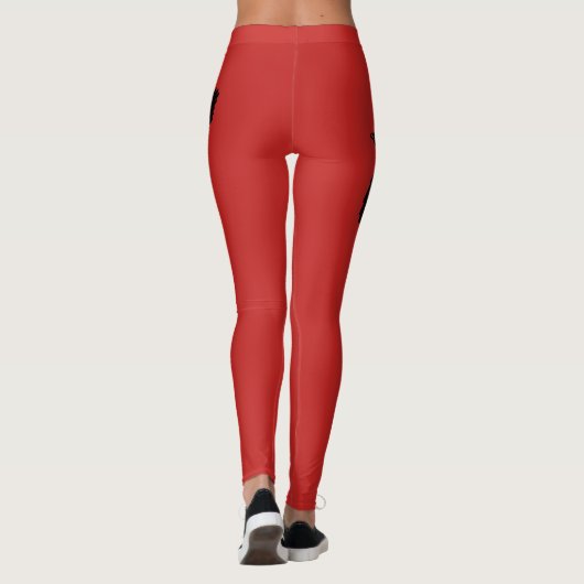 Raven op rood leggings (Achterkant)