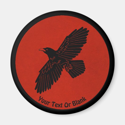 Raven op rood magneet (Voorkant)