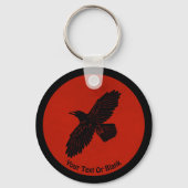 Raven op rood sleutelhanger (Voorkant)