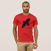 Raven op rood t-shirt (Voorkant volledig)