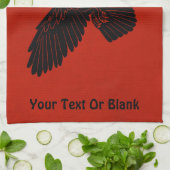 Raven op rood theedoek (Gevouwen)