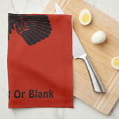 Raven op rood theedoek (Quarter Fold)