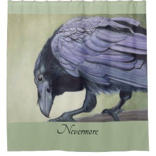 Raven Original Waterverf Crow van Miranda Print Douchegordijn
