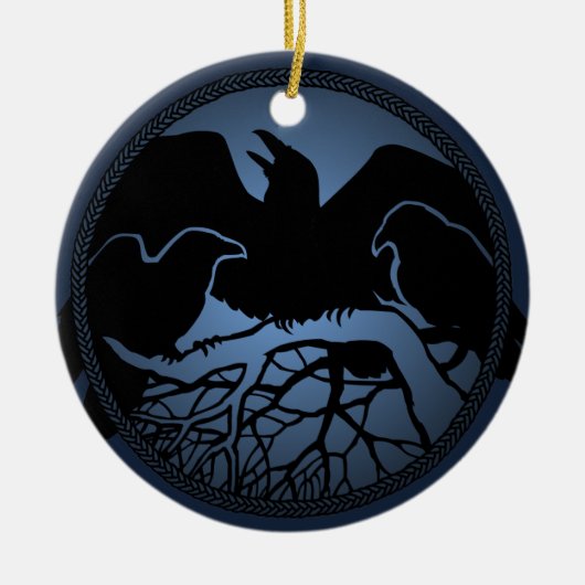 Raven Ornament Personalized Raven Decoration Gift (Voorkant)