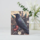 Raven Poe Collage Briefkaart (Staand voorkant)