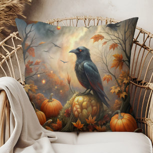 Raven & Pumpkin – Dark Autumn Decor Kussen