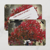 Raven Red Tree Gothic RSVP (Voorkant / Achterkant)