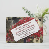 Raven Red Tree Gothic Wedding Invitation Kaart (Staand voorkant)