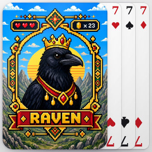 Raven Retro 8-Bit Pixelkunst Pokerkaarten