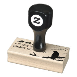 Raven Return Address Stamp Rubberstempel