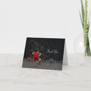 Raven Roses Rouges Noir Gris Damas Merci