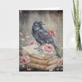 Raven & Roses - Vintage Floral Notitiekaartje