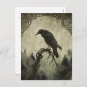 Raven Samhain Halloween Wenskaart Feestdagenkaart (Voorkant / Achterkant)