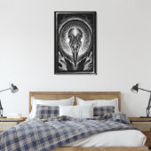 Raven-schedel Canvas Afdruk (Insitu (Slaapkamer))