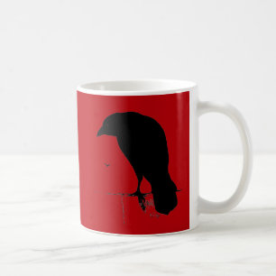 Raven Silhouette Black Ravens Crows Koffiemok