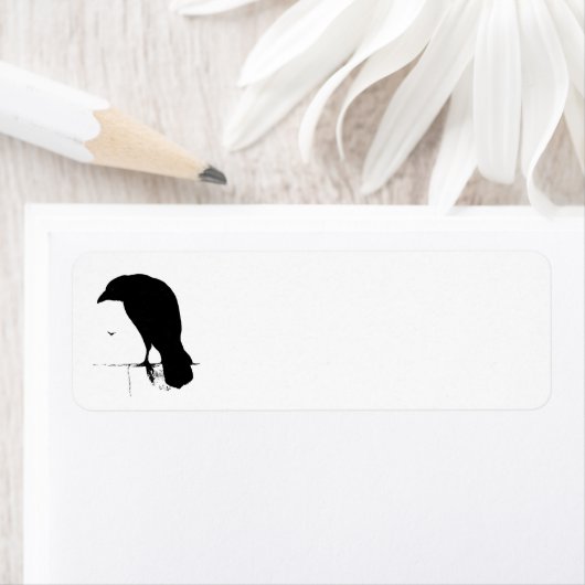 Raven Silhouette -  Gothic Ravens & Crows Etiket (Insitu)