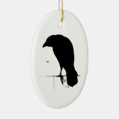 Raven Silhouette -  Gothic Ravens & Crows Keramisch Ornament (Rechts)
