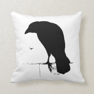 Raven Silhouette -  Gothic Ravens & Crows Kussen