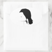 Raven Silhouette -  Gothic Ravens & Crows Ovale Sticker (Tas)