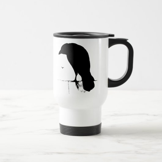 Raven Silhouette -  Gothic Ravens & Crows Reisbeker (Rechts)