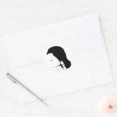 Raven Silhouette -  Gothic Ravens & Crows Ronde Sticker (Envelop)