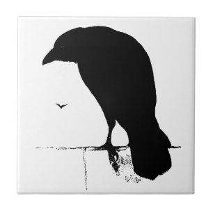 Raven Silhouette -  Gothic Ravens & Crows Tegeltje