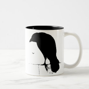 Raven Silhouette -  Gothic Ravens & Crows Tweekleurige Koffiemok