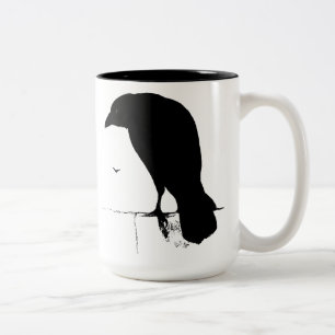 Raven Silhouette -  Gothic Ravens & Crows Tweekleurige Koffiemok