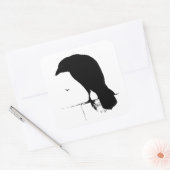 Raven Silhouette -  Gothic Ravens & Crows Vierkante Sticker (Envelop)