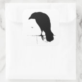 Raven Silhouette -  Gothic Ravens & Crows Vierkante Sticker (Tas)