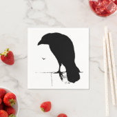  Raven Silhouette Retro Gothic Ravens Crow Servetten (Insitu)