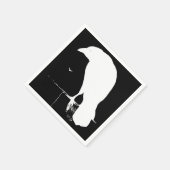  Raven Silhouette Retro Gothic Ravens Crow Servetten (Hoek)