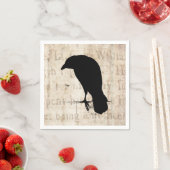  Raven Silhouette Retro Gothic Ravens Vogels Servetten (Insitu)