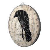 Raven Silhouette -  Retro Ravens & Crows Dartbord (Voorkant Rechts)