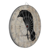 Raven Silhouette -  Retro Ravens & Crows Dartbord (Voorkant Links)