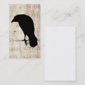 Raven Silhouette -  Retro Ravens & Crows Visitekaartje (Voorkant / Achterkant)