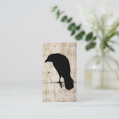 Raven Silhouette -  Retro Ravens & Crows Visitekaartje (Staand voorkant)