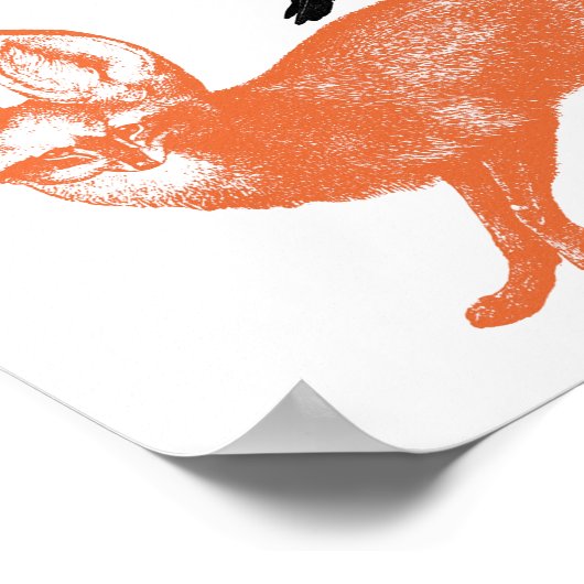 Raven Sits on Fox Poster (Hoek)