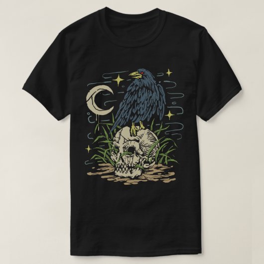  Raven Skull Gothic Crow Grunge Skull Gothic T-shirt (Design voorkant)