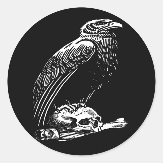 Raven Skull Sticker (Voorkant)