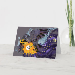 Raven Sky Folklore Wenskaart Kaart