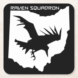 Raven Squadron Drink Coasters Vierkante Kartonnen Onderzetter