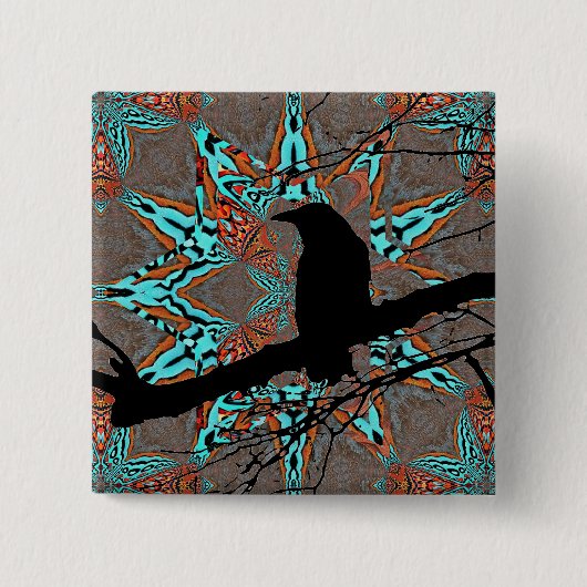 Raven Star van Fractal Complexity Vierkante Button 5,1 Cm (Voorkant)